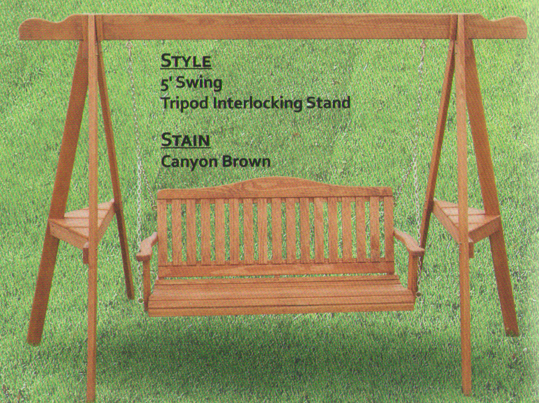 Pine Outdoor English Garden 5 Foot Swing - Click Image to Close
