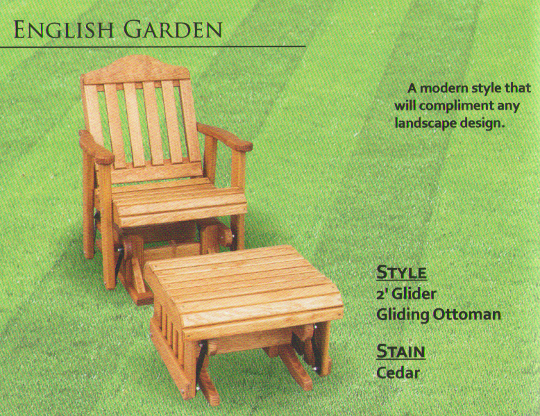 Pine Outdoor English Garden 2 Foot Glider - Click Image to Close