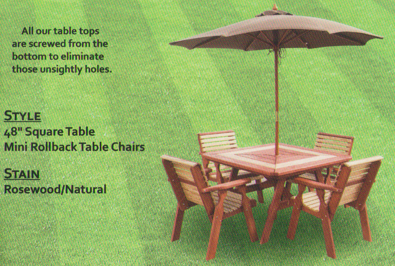 Pine Outdoor 48 Inch Square Table