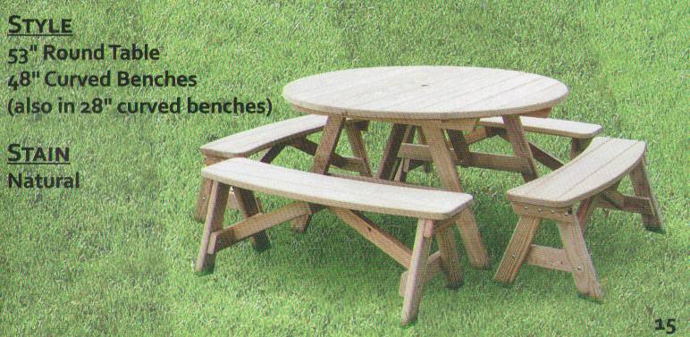 Pine Outdoor 48 Inch Curved Benches