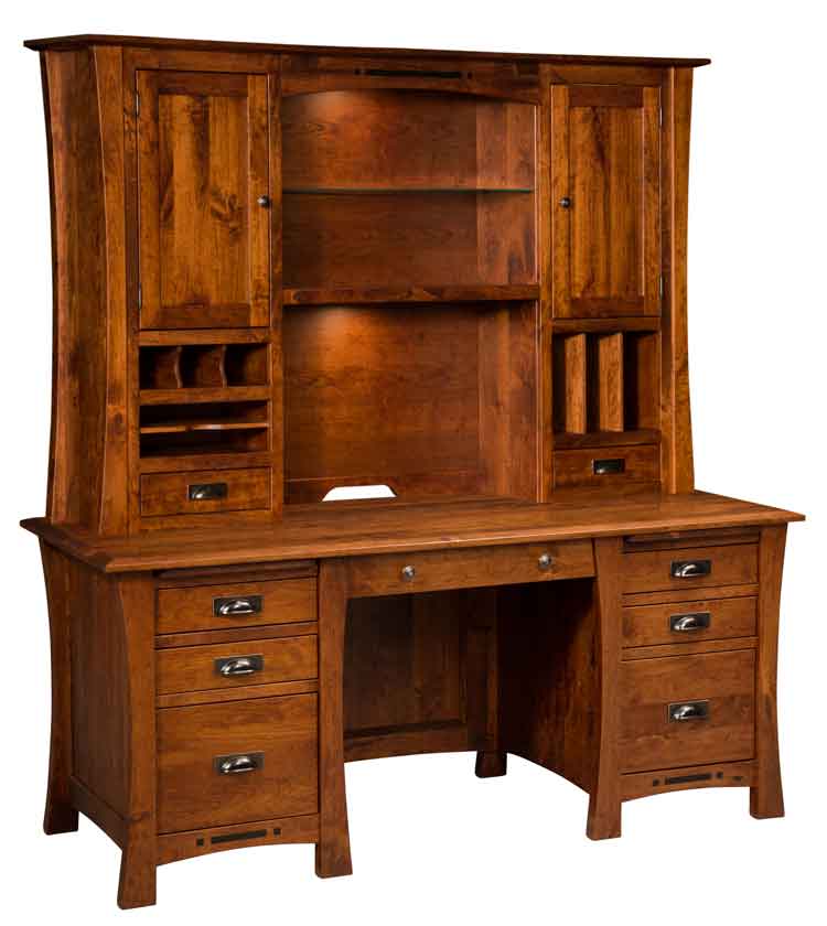 Amish Arts & Crafts Executive Desk - Click Image to Close