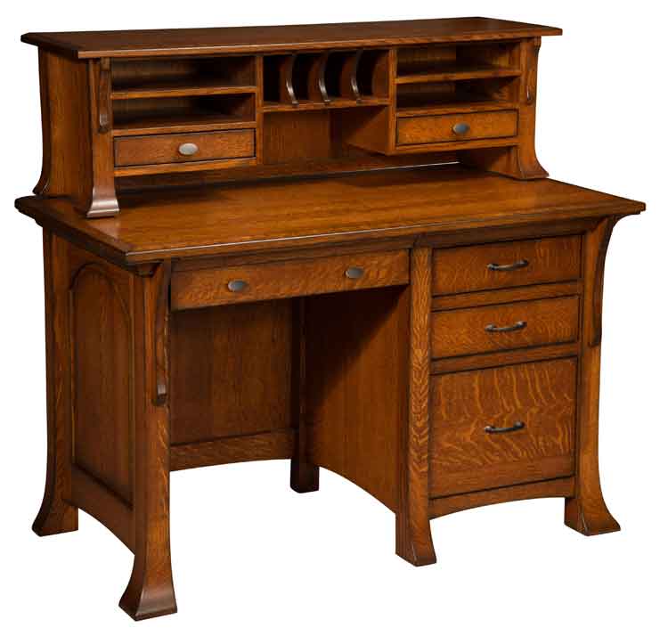 Amish Breckenridge Single Pedestal Desk - Click Image to Close