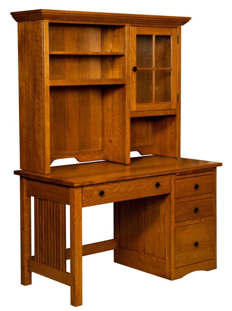 Amish Mission Computer Desk w/drawer pedestal