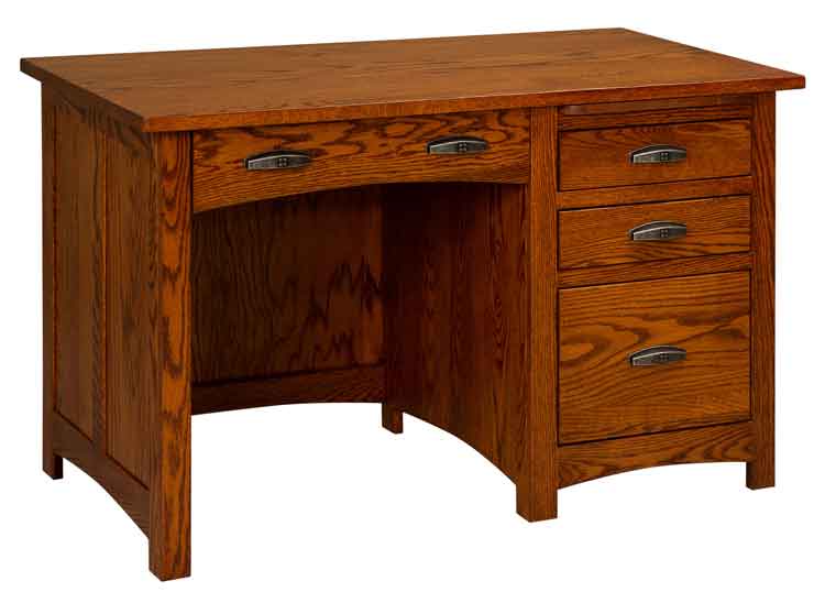 Amish Oakwood Desk Single Pedestal