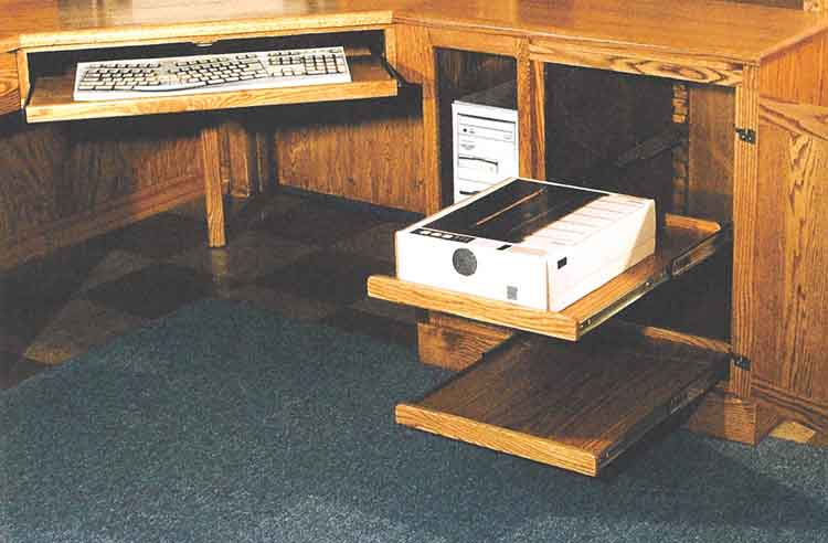 Amish 6-Piece Corner Computer Center (Traditional) - Click Image to Close