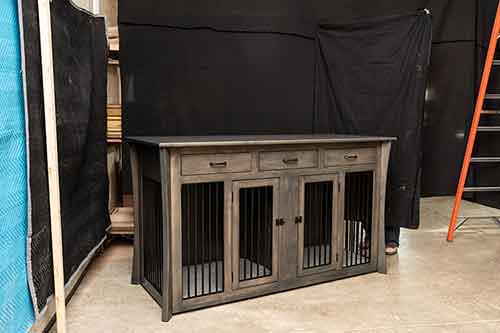 Caledonia Double Pet Cabinet with Drawers and Aluminum Slats - Click Image to Close