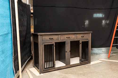 Carson Double Pet Cabinet with Drawers and Aluminum Slats