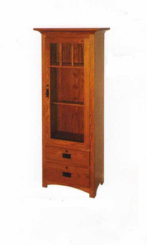 Amish Shaker Style Two Drawer Gun Cabinet