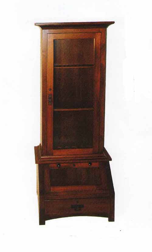 Amish Crafted Gun Cabinet with Pistol Display - Click Image to Close