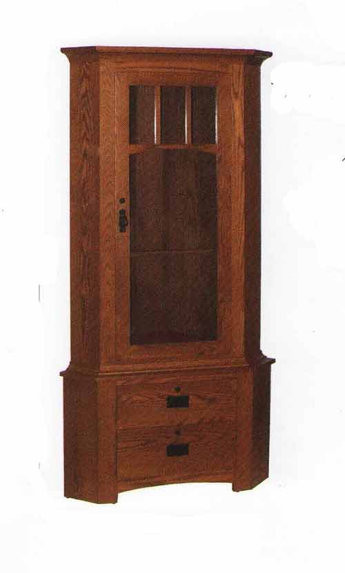 Amish Single Door Corner Gun Cabinet - Click Image to Close