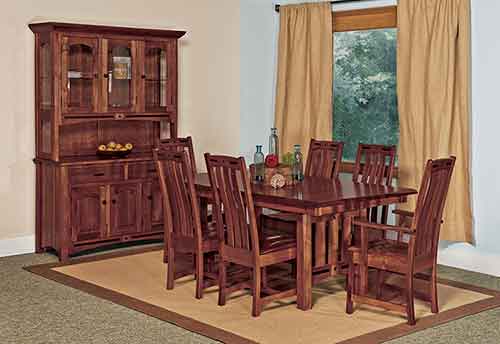 Amish Lavega Trestle Table - Click Image to Close