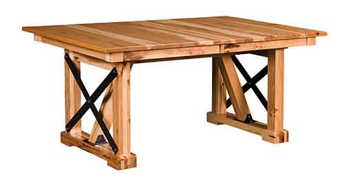 Amish Industrial Trestle Table - Click Image to Close