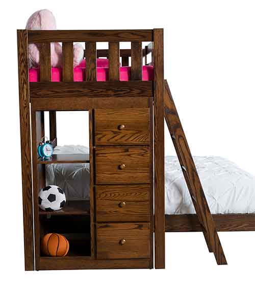 Amish Sedona Bunkbed with Bookcase - Click Image to Close