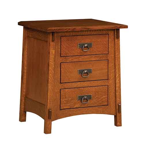 Amish McCoy 3 Drawer Nightstand - Click Image to Close