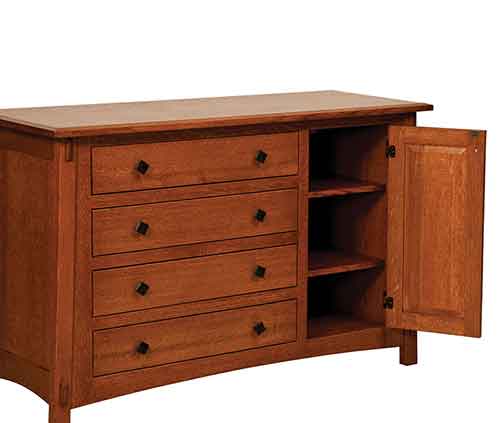 Amish McCoy 4 Drawer Dresser w/Door - Click Image to Close