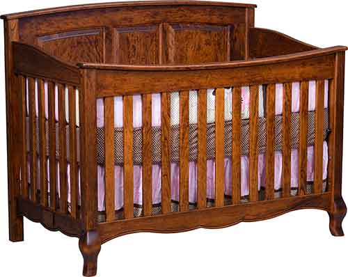 Amish French Country Convertible Crib (Slat Style Front)