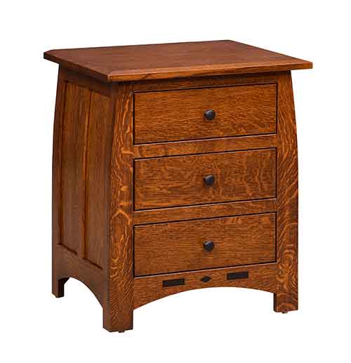 Amish Linbergh 3 Drawer Nightstand - Click Image to Close