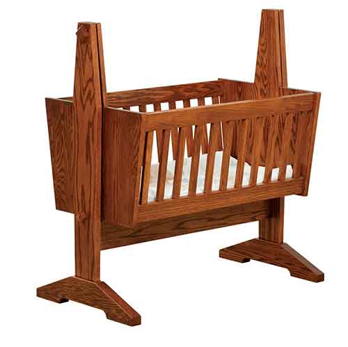 Amish Mission Baby Cradle - Click Image to Close