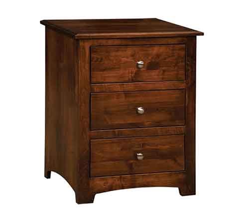 Amish Monterey 3 Drawer Nightstand - Click Image to Close