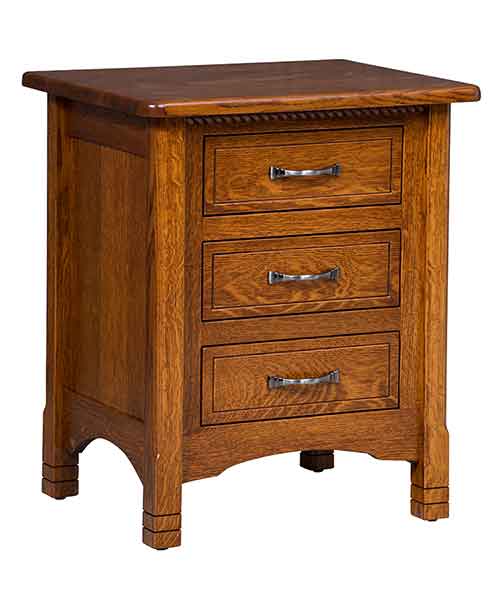 Amish West Lake 3 Drawer Nightstand - Click Image to Close