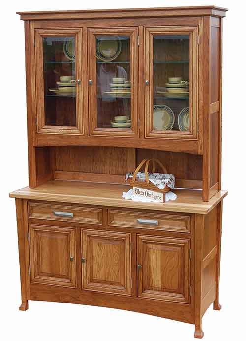 3-Door Hutch with glass sides - Click Image to Close