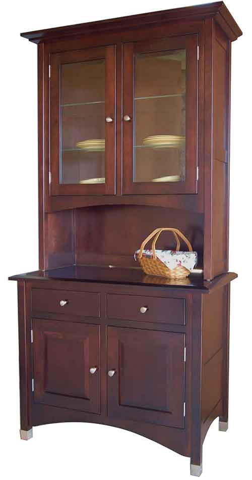 Lexington 2-Door Hutch with wood sides - Click Image to Close