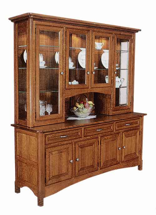 West Lake 4-Door Hutch with glass sides - Click Image to Close