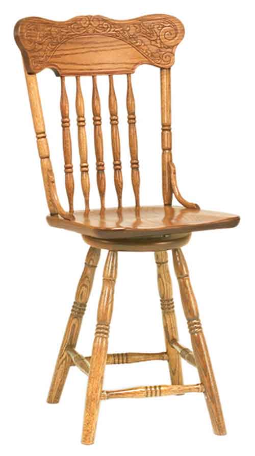 Amish Spring Meadow Pressback Barstool - Click Image to Close