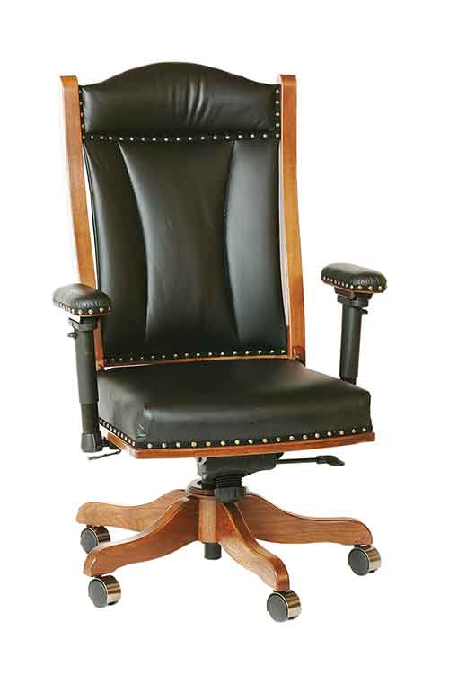 Amish Desk Chair (w/adjustable arms) - Click Image to Close