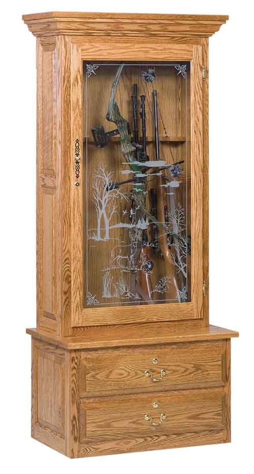 Amish 1-Door Gun Cabinet - Click Image to Close