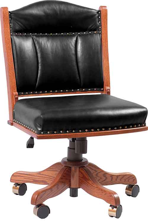 Amish Low Back Side Desk Chair (with gas lift) - Click Image to Close