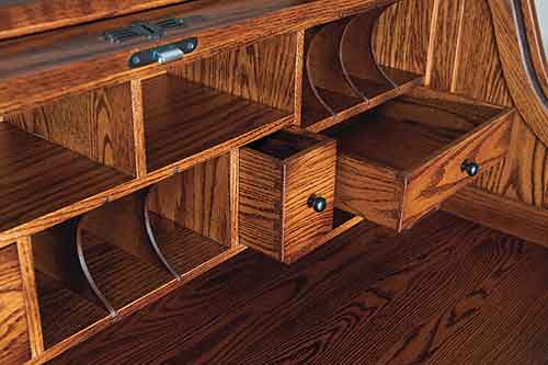 Amish Mission Farmers Rolltop Desk - Click Image to Close