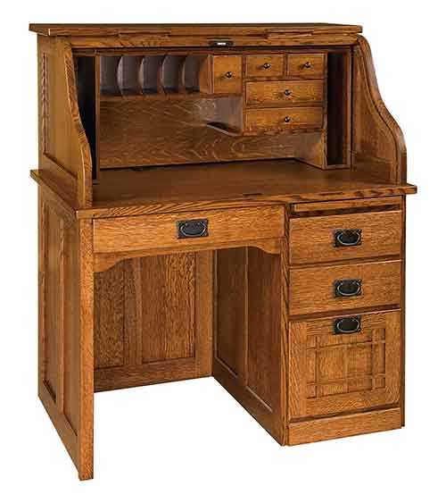 Amish Mission Single Pedestal Rolltop - Click Image to Close