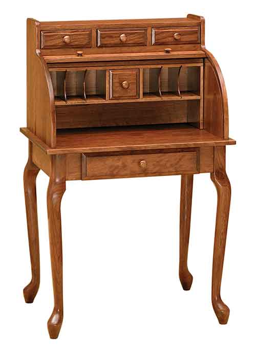 Amish Queen Anne Secretary Desk - Click Image to Close