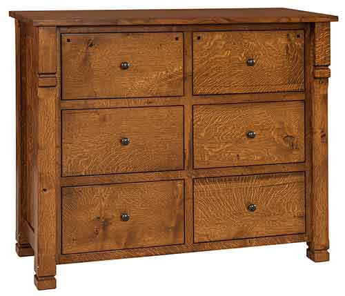 Amish Brockport 6 Drawer Mule Dresser - Click Image to Close