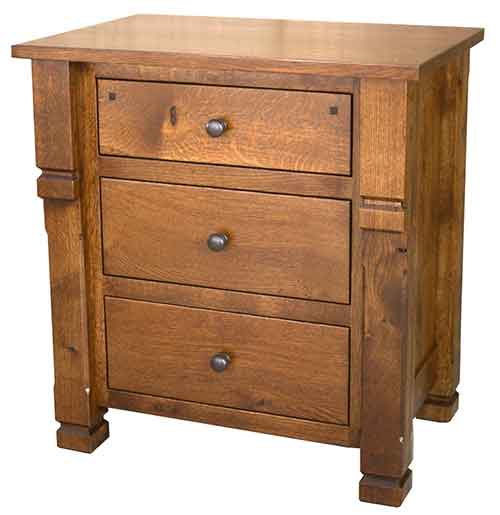 Amish Brockport 3 Drawer Nightstand - Click Image to Close