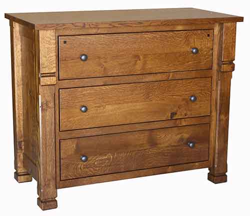 Amish Brockport 3 Drawer TV Night Chest - Click Image to Close