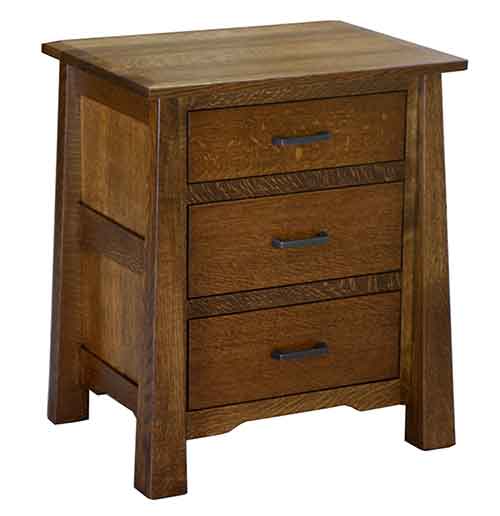 Amish Cambridge 3 Drawer Nightstand - Click Image to Close
