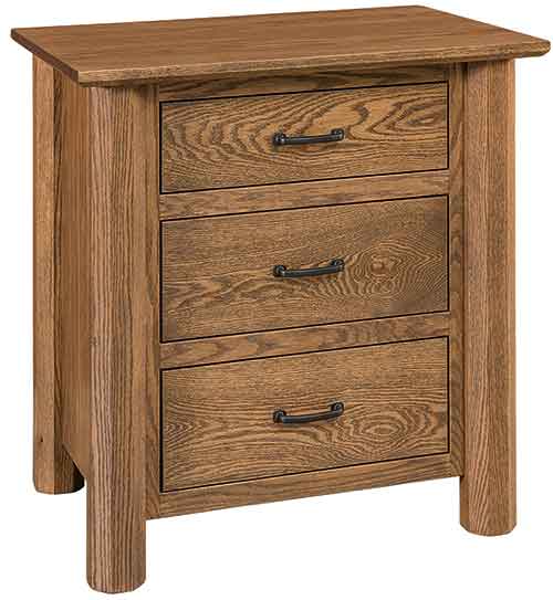 Amish Fenwood 3 Drawer Night Stand - Click Image to Close