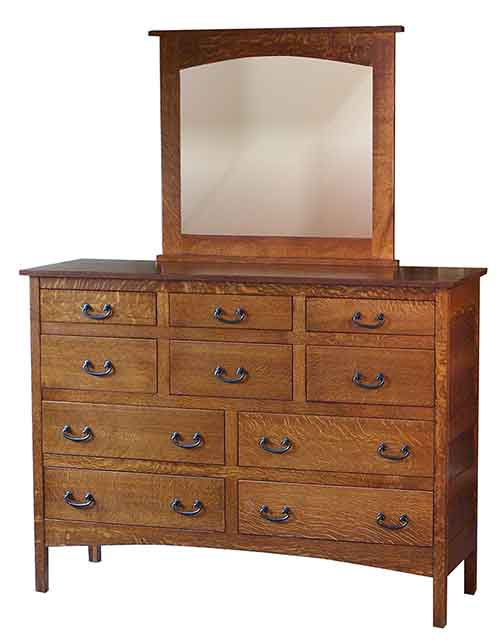 Amish Granny Mission 10 Drawer Mule Dresser - Click Image to Close
