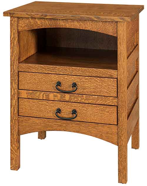 Amish Granny Mission 2 Drawer Night Stand - Click Image to Close