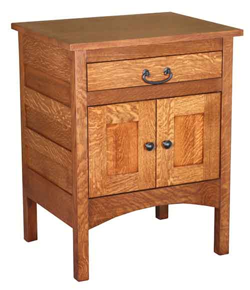 Amish Granny Mission 1 Drawer 2 Doors Nightstand - Click Image to Close