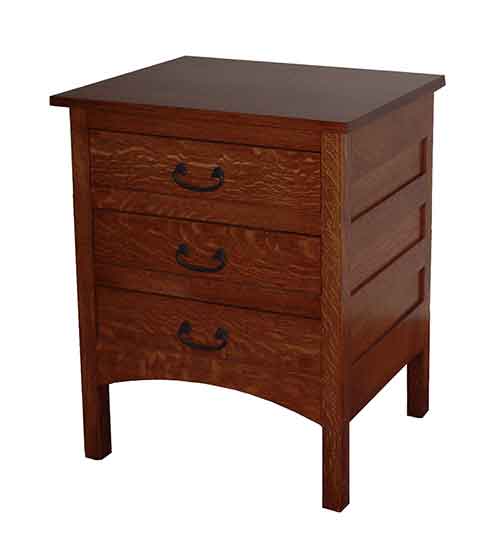 Amish Granny Mission 3 Drawer Nightstand - Click Image to Close