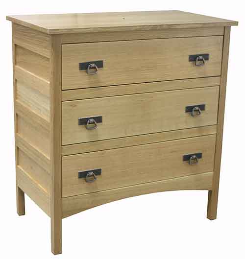 Amish Granny Mission 3 Drawer TV Night Chest - Click Image to Close