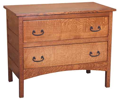 Amish Granny Mission 2 Drawer TV Night Chest - Click Image to Close