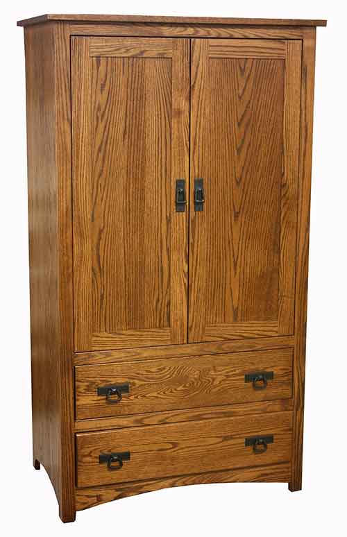Amish Shaker 2 Drawer Armoire - Click Image to Close
