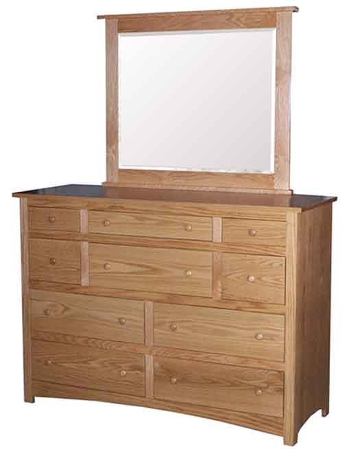 Amish Shaker 10 Drawer Mule Dresser - Click Image to Close