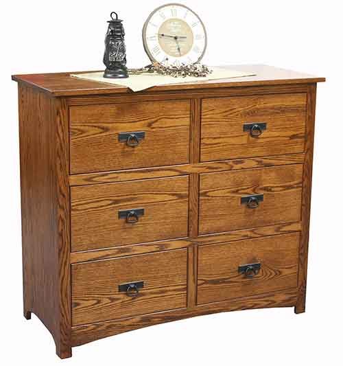 Amish Shaker 6 Drawer Mule Dresser - Click Image to Close