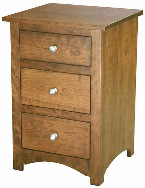 Amish Shaker 3 Drawer Nightstand - Click Image to Close