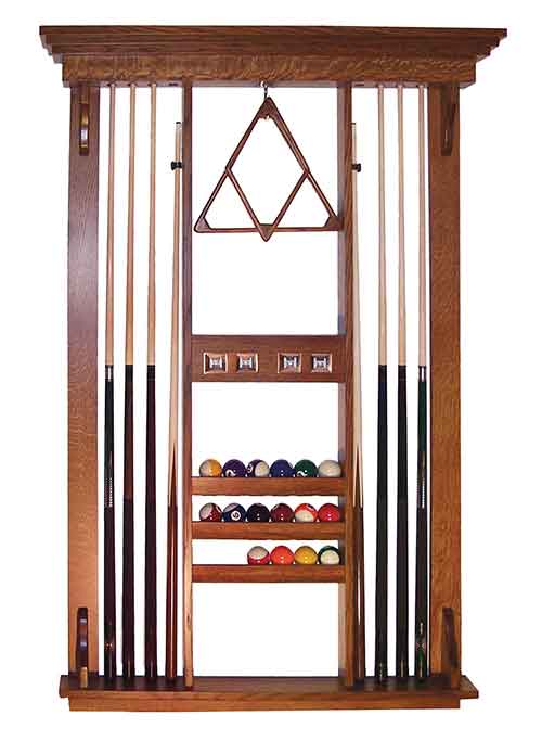 Amish Pool Cue Wall Rack - Click Image to Close